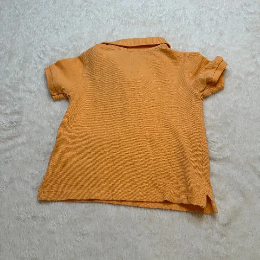 Ralph Lauren Orange Polo Tee sz 24 m Fishing Polo Bear